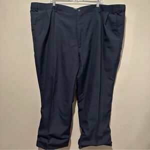 Haband Dress Pants Flannel Lined Mens 52 Blue Comfort Soft Warm Relaxed Stretch